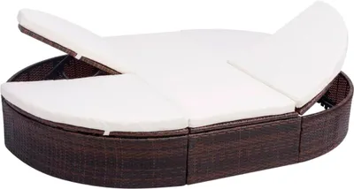 Immagine prodotto di Lettino da esterno con rivestimento in poly rattan marrone