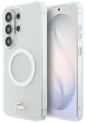 Image de Étui Lacoste Shockproof Gold Logo MagSafe pour Galaxy S26 Ultra, blanc