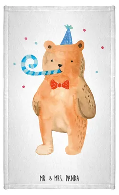 Produktbild von Mr. & Mrs. Panda Handtuch Bär Geburtstag - Weiß - Geschenk, badezimmer, Alles Gute, gäste wc, Teddy, Gäste-WC, Gästetuch, Happy Birthday, Glückwunsch, Baumwollhandtuch