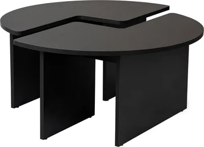 Image de Tairn - Table Basse, 90x90x41h cm Noir, Forme Ronde