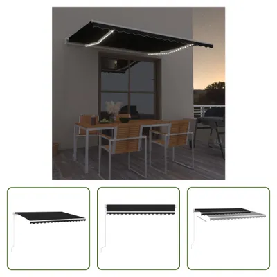 Immagine prodotto di The Living Store Tenda a scomparsa manuale con LED 450x300 cm antracite