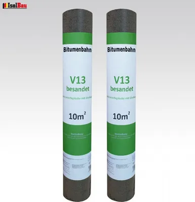 Produktbild von Isolbau Dachpappe V 13 besandet mit Glasvlieseinlage 20 m2  2 Rollen Dachbahn Glasvlies Bitumen