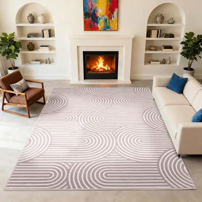 Obrázok produktu pre Umývateľný geometrický koberec, 160 x 220 cm - abstraktný dizajn, protišmyková podložka