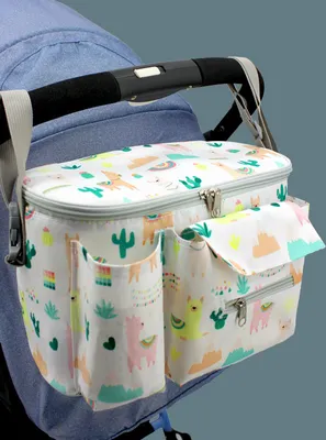 Produktbild von ASKSA Kinderwagen Organizer Kinderwagentasche Buggy Tasche Getraenkehalter Wickeltasche (Gelb)
