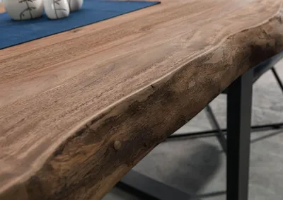 Produktbild von MASSIVMOEBEL24.DE Baumtisch Sheesham 180x90x79 grau gebeizt / Mikado-Beine anthrazit matt FREEFORM 5