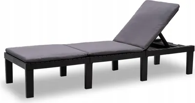 Zdjęcie produktu dla Leżak Plażowy Ogrodowy z PODUSZKĄ Haiti PROgarden Antracyt