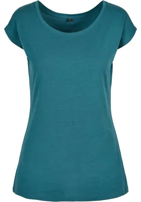 Image de Build Your Brand - T-shirt pour femme, encolure large TN1777 (M) (bleu pétrole)
