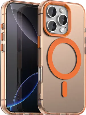 Produktbild von Handyhülle für iPhone 11 Pro Max, Hülle Kompatibel mit MagSafe, Schlank Durchscheinend Matt Stoßfest Schutzhülle Orange