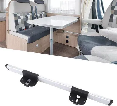 Image de Support de table en aluminium de 500 mm - Robuste et durable - Surface chromée - Idéal pour les caravanes et le camping - Stabilité améliorée - Support de table