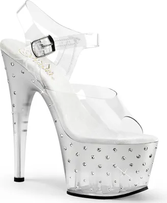 Produktbild von STARDUST-708T Damen Sandale von Pleaser, Transparent Silber , EU 37, US 7