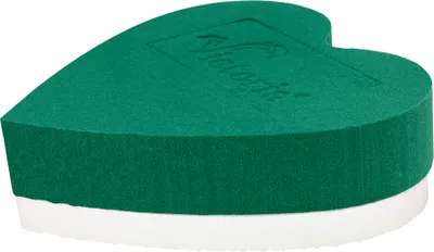 Produktbild von Nass Steckschaum Herz 21cm auf Hartschaumunterlage 2er Set