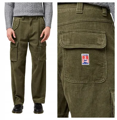 Obrázok produktu pre Wrangler | Pánske cargo nohavice CJ Loose Cargo, farba: zelená, materiál: bavlna, strih: voľný, veľkosť: W31 L32