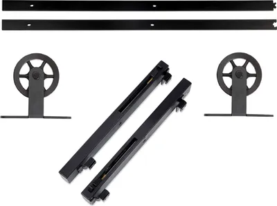 Produktbild von Schiebetüren Set CHAMBER-2 2tlg. 2 m (von oben anschraubbar) Soft-Close schwarz Laufrollen-Ø 120 mm Komplett-Set für Schiebetüren mit Bodenführung