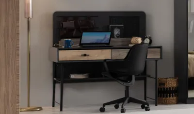Image de Bureau brun Tables design en bois Élégant bureau d'ordinateur