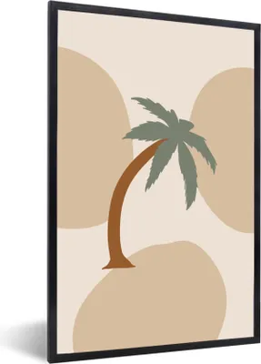 Produktbild von MuchoWow® Gerahmtes Poster Palme - Pastell - Sommer 40x60 cm - Poster mit Schwarzem Bilderrahmen Wandposter Rahmen Foto Bilder - Papierdruck - Wandbilder
