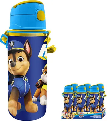 Paw Patrol Trinkflasche Aus Aluminium – 520 Ml, Auslaufsicher | Für Schule & Unterwegs | Mit Kindersicherem Druck