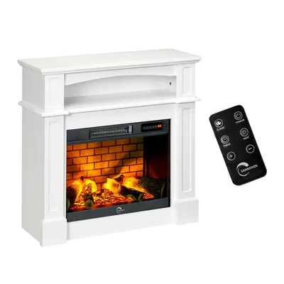 Obrázok produktu pre Elektrický krb Sifora 2000 W 80,5 x 30 x 81 cm Biela Sannover – Dodáva sa zmontovaný a pripravený na prevádzku