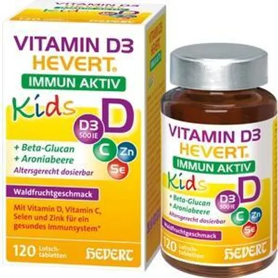 Produktbild von VITAMIN D3 HEVERT Immun Aktiv Kids Lutschtabletten, 120 St.