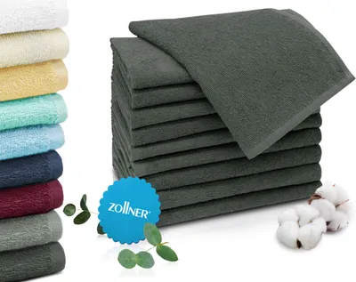 Produktbild von 10er Set Gästehandtücher 30x50 cm, 100% Baumwolle, dunkelgrau (anthrazit)