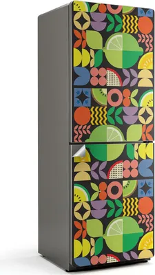 Obrázok produktu pre Vzor vo farebných kosoštvorcoch - Nálepka na chladničku - Samolepiaca fólia na chladničku - Samolepiaca fólia na chladničku - Dekorácia do kuchyne - 70x190 cm
