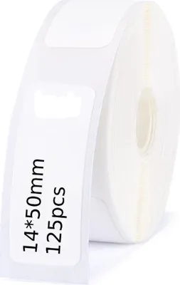 Immagine prodotto di Etichette Niimbot Serie D 14x50 mm bianche, 125 pezzi, resistenti all'acqua