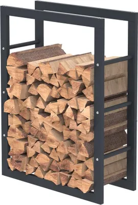 Produktbild von Bc-elec - HHWPF0017 Holzablage aus schwarzem Stahl 80*60*25CM, Rack für Brennholz, Kaminholzablage.