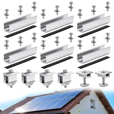 Zdjęcie produktu dla Mocowanie paneli słonecznych zestaw montażowy pv aluminiowa szyna 12 cm
