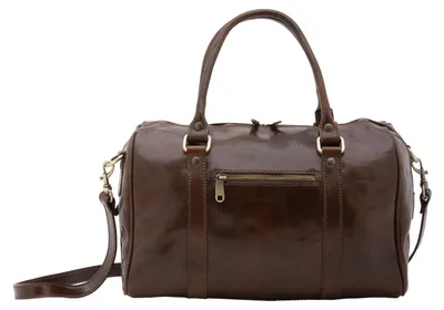 Immagine prodotto di Borsa a mano da donna, in vera pelle, con dettagli in pelle traforata, tracolla removibile, prodotta in Italia