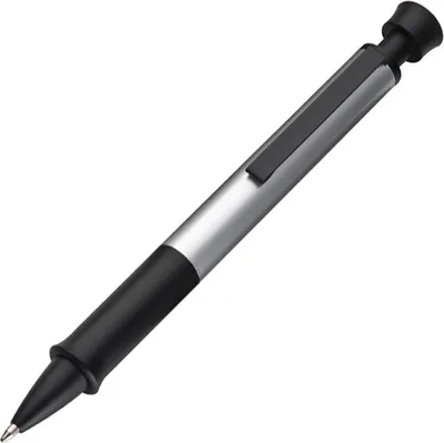 Produktbild von 10 Kugelschreiber / aus Aluminium / Farbe: schwarz-silber/silbergrau