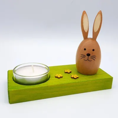 Produktbild von Kerzenhalter Osterhase mit Teelicht BxHxT 12,5x7,6x5,5cm NEU