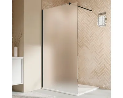 Produktbild von Walk In mit BREUER Elana 2.0 140 x 200 cm Profil eckig schwarz Glasdekor Satiniert Reversibel