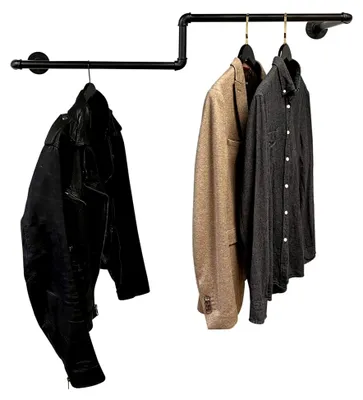 Produktbild von Wandgarderobe im Industrial Design 100 cm x 30 cm Schwarz