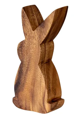 Produktbild von Hase H15cm Holz Osterhase Akazienholz Osterdeko Dekoaufsteller Deko-Figur Natur