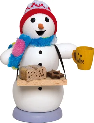 Produktbild von Drechslerei Kuhnert Räucherfigur - Schneemann Stollenbäcker - ca.13 cm - für Räucherkerzen der Größe M (Standard) - 35036