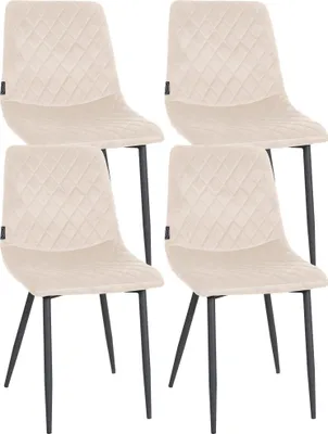 Produktbild von 4er Set Stühle Telde Samt, Farbe:creme