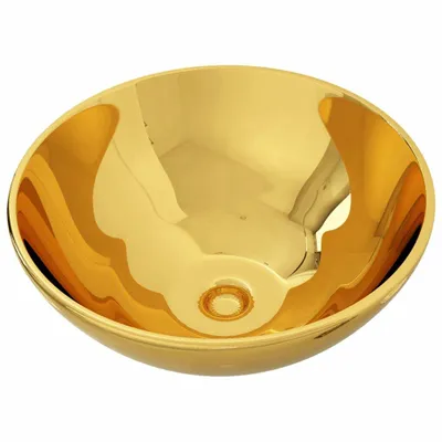 Image de vidaXL lavabo 32,5 x 14 cm céramique Golden