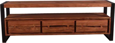 Produktbild von SIT Möbel Lowboard | 3 Schubladen, 1 offenes Fach | Akazie natur | Metall schwarz | B 160 x T 40 x H 55 cm | 11815-01 | Serie NATURAL EDGE