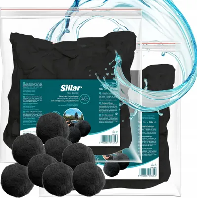 Produktbild von Sillar Filterbälle Filterkugeln Für Pool Sandpumpe 1400g 1,4Kg Schwarz- Pool Kartusche Filterballs für Sandfilteranlagen