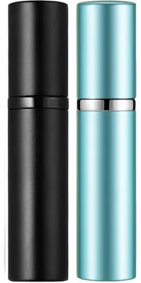 Image de Flacon vaporisateur de parfum, rechargeable, de 5 ml, étanche, noir et bleu