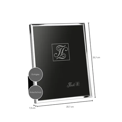 Produktbild von Fink RON, Bilderrahmen 20x25 cm, Glas, versilbert, Eisen, silberfarben, L. 26 cm, B. 20.7 cm, H. 2 cm 133060
