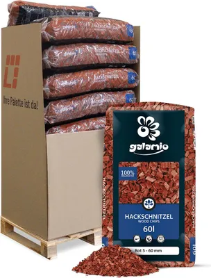 Produktbild von Galamio Holzhackschnitzel Rot 60l x 12 Sack 720l 12er Palette