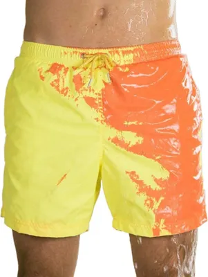 Obrázek produktu pro Pánské plavky měnící barvu, pánské plavecké šortky, sportovní rychleschnoucí - SWITCHOPS Yellow/Orange XL