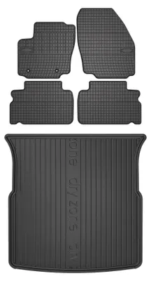 Productafbeelding van Rubberen automatten + kofferbakmat voor Ford S-MAX MK1 2012-2014 (MPV) – 5-delig, zwart, op maat – Wielganizator SolidPRO