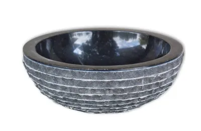 Image de vidaXL Lavabo en marbre 40 cm noir