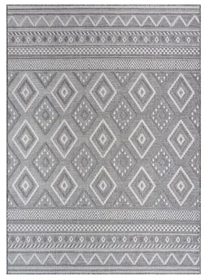 Produktbild von TT Home In-& Outdoor Teppich Wetterfest Balkon Küche Wohnzimmer Boho Rauten Design Größe 240x340 cm