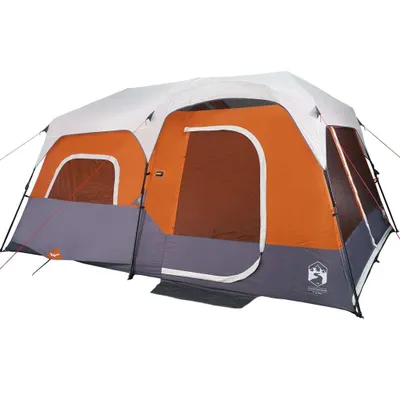 Produktbild von vidaXL Familienzelt mit LED 9 Personen Hellgrau Orange Quick Release