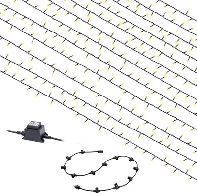 Productafbeelding van Heitronic LED-lichtketting, gordijnset, 110 cm, IP44, 18,43W, warmwit, 240 LED's