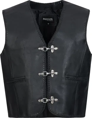 Produktbild von PAULGOS Lederweste Biker Kutte Clubweste Chopper Weste 100% Echtleder - BW1