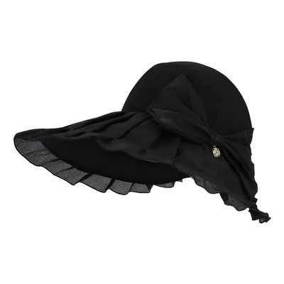 Produktbild von Sonnenhut Damen mit Breiter Krempe, UV-Schutz Visor Cap, Schwarz