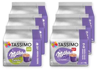 Produktbild von TASSIMO Kakao Duo 3 x 10 Pistazie + 3 x 10 Milka T Discs 60 Getränke